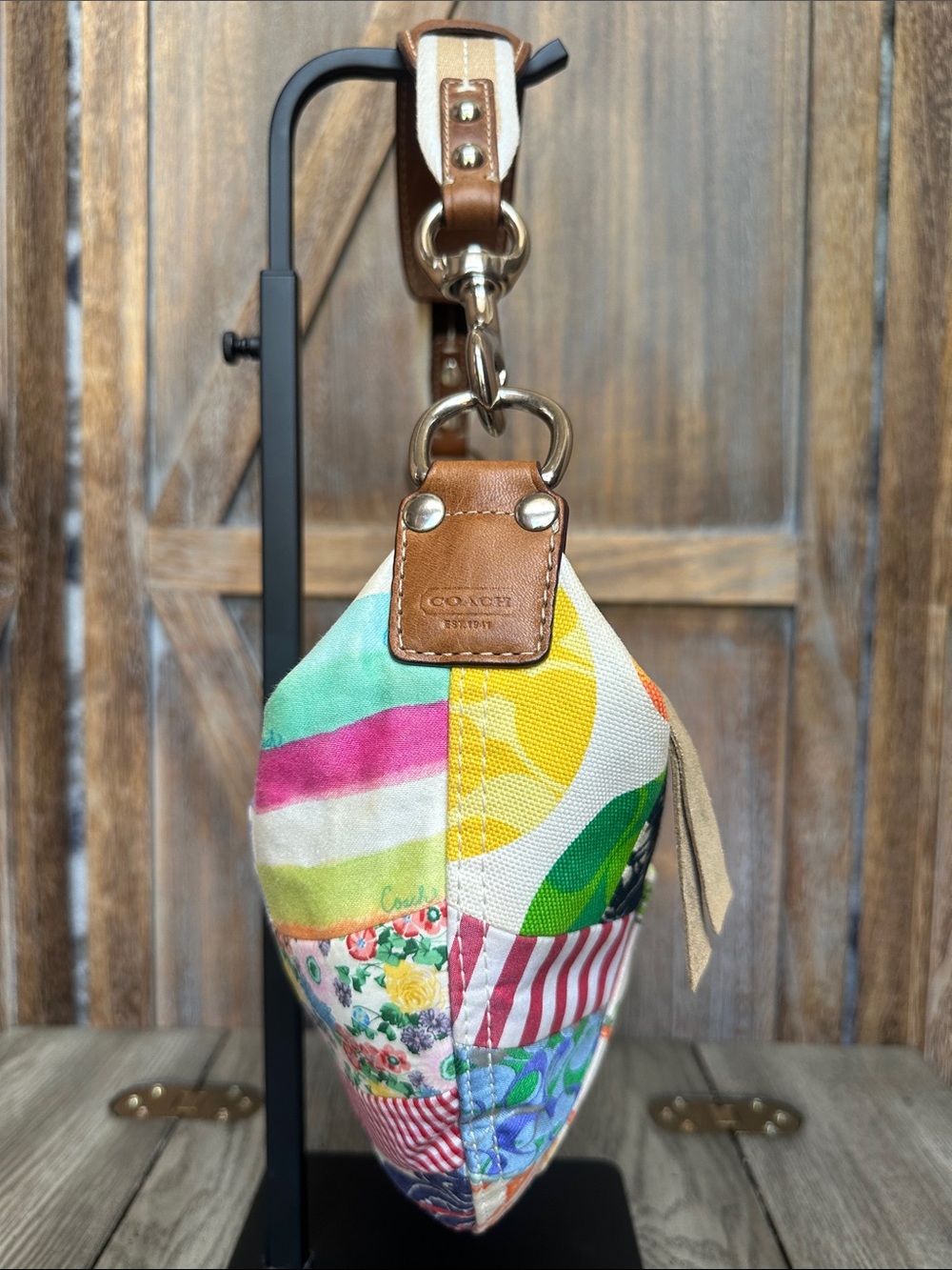 Coach Vintage Y2K Hamptons Hobo Patchwork Shoulder Bag Two Hangtags Style 10441 - Picture 3 of 16